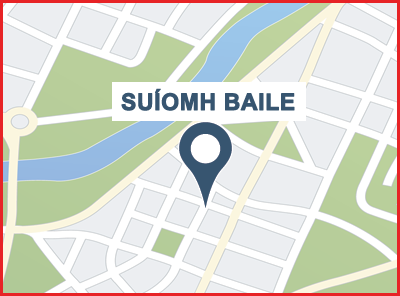 Map with a pinned location for Home